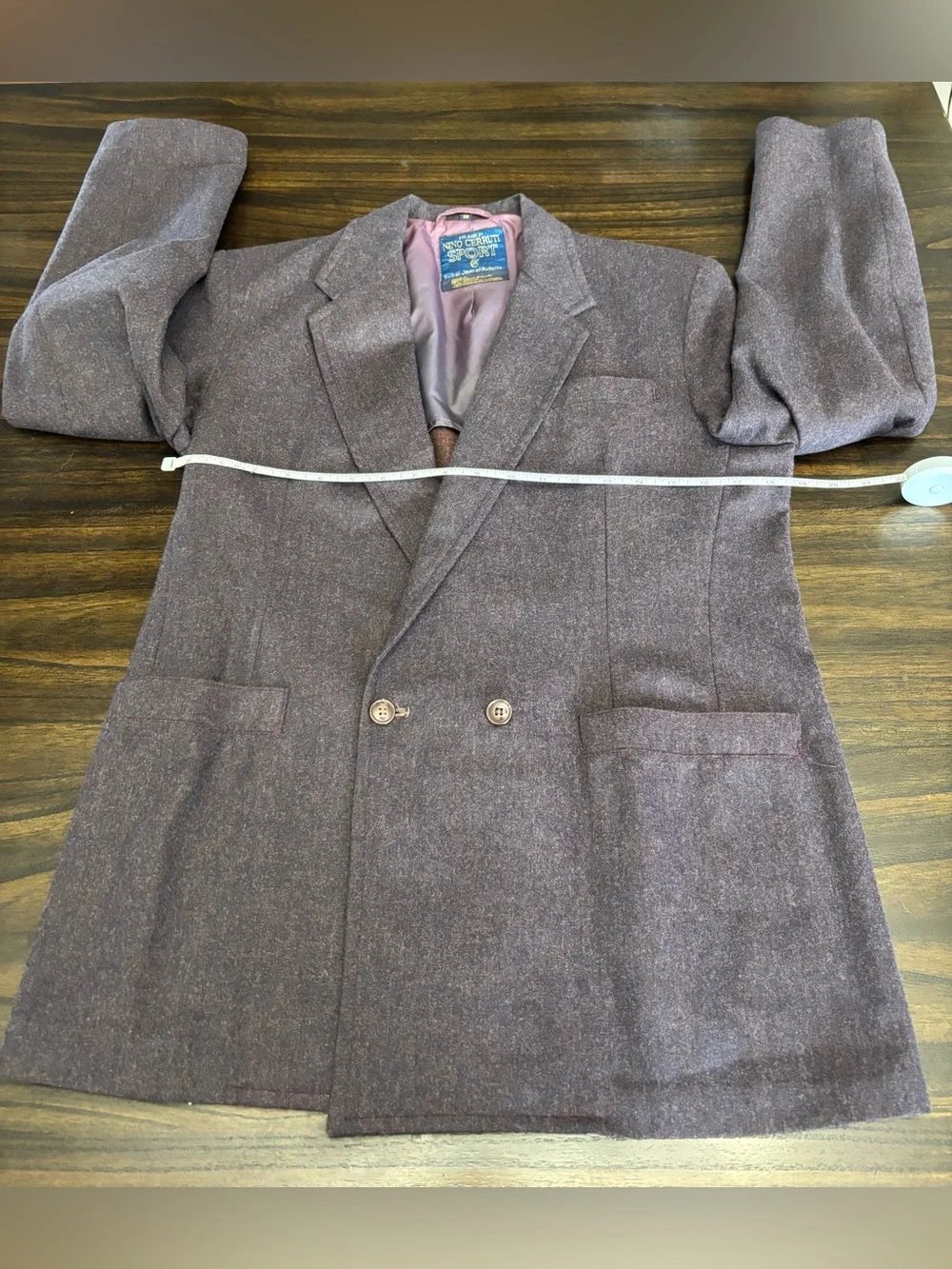 Vintage Nino Cerruti Sport Blazer 38 Wool Blend Tweed Burgundy Men’s